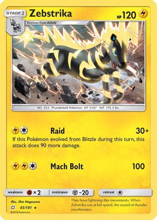 Image of Zebstrika (45/181) [Sun & Moon: Team Up]