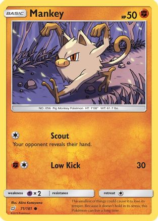 Image of Mankey (71/181) [Sun & Moon: Team Up]