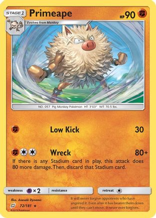 Image of Primeape (72/181) [Sun & Moon: Team Up]