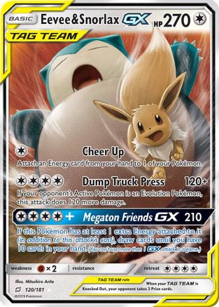 Image of Eevee & Snorlax GX (120/181) [Sun & Moon: Team Up]