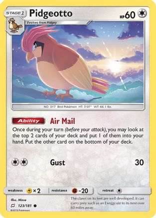 Image of Pidgeotto (123/181) [Sun & Moon: Team Up]