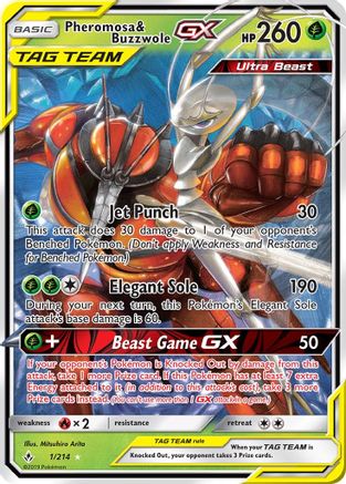 Image of Pheromosa & Buzzwole GX (1/214) [Sun & Moon: Unbroken Bonds]