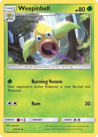 Image of Weepinbell (14/214) [Sun & Moon: Unbroken Bonds]