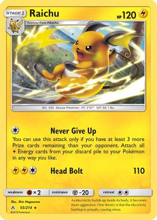 Image of Raichu (55/214) [Sun & Moon: Unbroken Bonds]