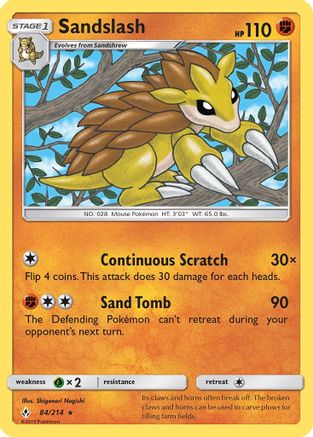Image of Sandslash (84/214) [Sun & Moon: Unbroken Bonds]