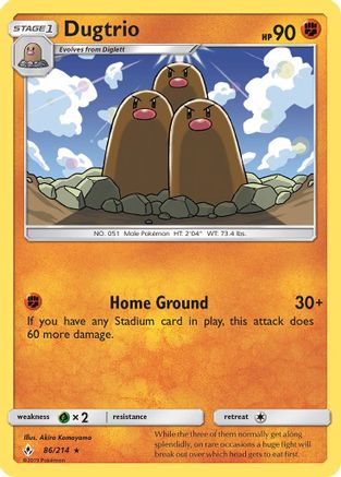 Image of Dugtrio (86/214) [Sun & Moon: Unbroken Bonds]