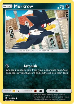 Image of Murkrow (108/214) [Sun & Moon: Unbroken Bonds]