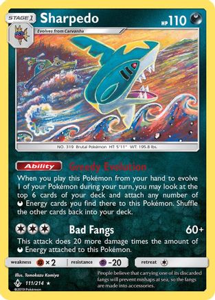 Image of Sharpedo (111/214) [Sun & Moon: Unbroken Bonds]