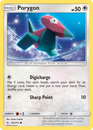 Image of Porygon (154/214) [Sun & Moon: Unbroken Bonds]