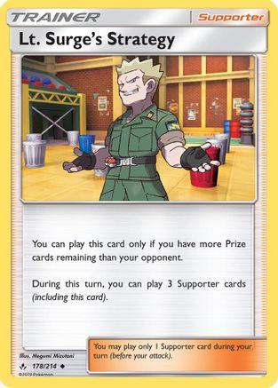 Image of Lt. Surge's Strategy (178/214) [Sun & Moon: Unbroken Bonds]