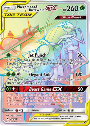 Image of Pheromosa & Buzzwole GX (215/214) [Sun & Moon: Unbroken Bonds]