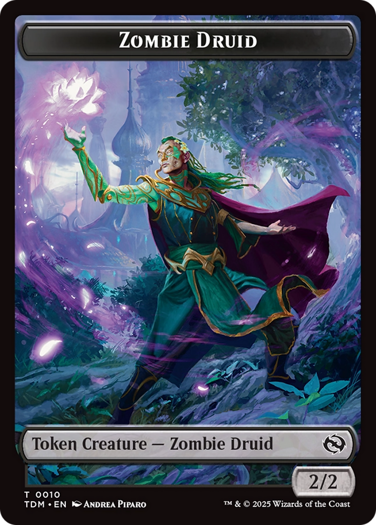 Image of Treasure // Zombie Druid Double-Sided Token [Tarkir: Dragonstorm Tokens]