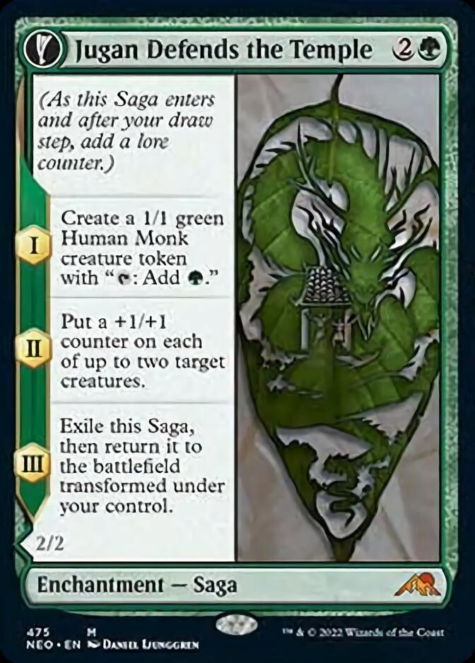 Image of Jugan Defends the Temple // Remnant of the Rising Star (Extended Art) [Kamigawa: Neon Dynasty]