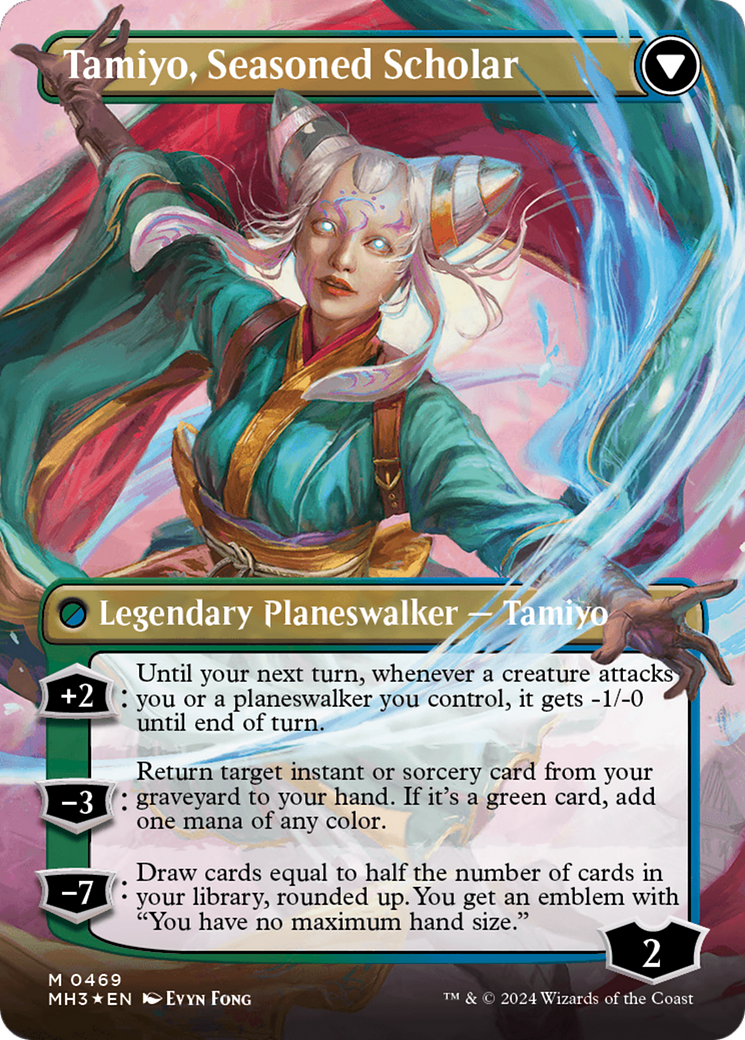Image of Tamiyo, Inquisitive Student // Tamiyo, Seasoned Scholar (Borderless) (Textured Foil) [Modern Horizons 3]