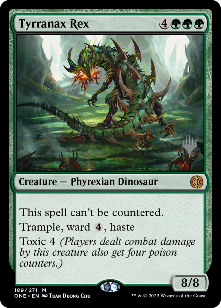 Image of Tyrranax Rex (Promo Pack) [Phyrexia: All Will Be One Promos]