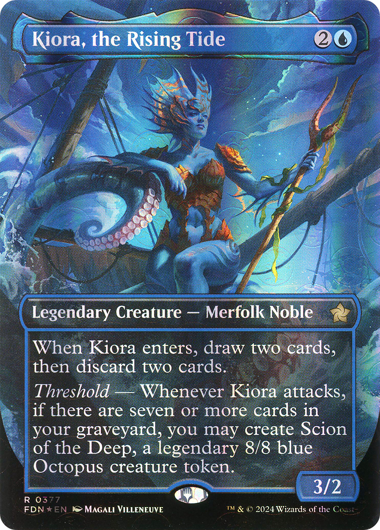Image of Kiora, the Rising Tide (Borderless) (Mana Foil) [Foundations]