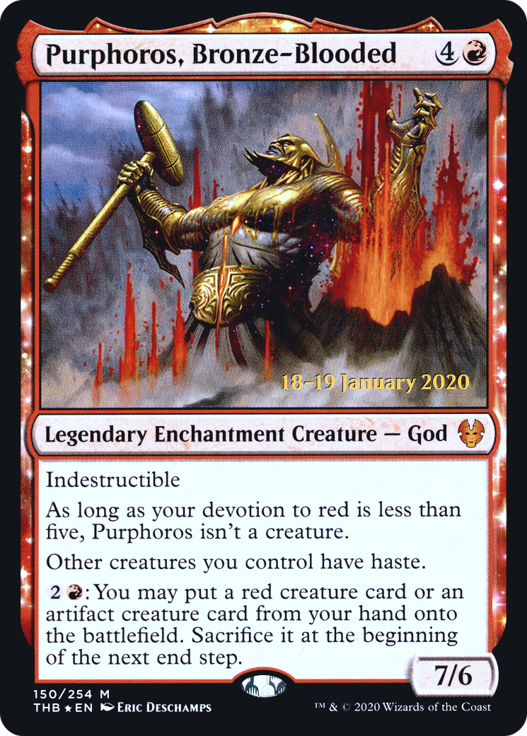 Image of Purphoros, Bronze-Blooded [Theros Beyond Death Prerelease Promos]