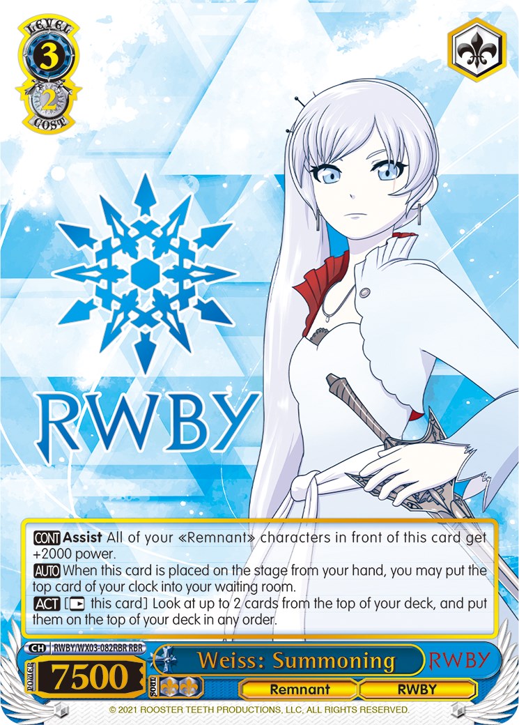 Image of Weiss: Summoning (RWBY/WX03-082RBR RBR) [RWBY]
