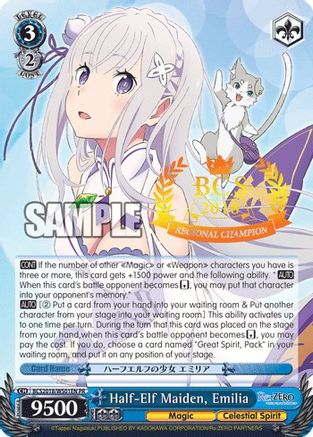 Image of Half-Elf Maiden, Emilia (BCS2018/WS01EN PR) (BCS 2018) [Bushiroad Event Cards]