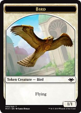 Image of Bird (003) // Serra the Benevolent Emblem Double-Sided Token [Modern Horizons Tokens]