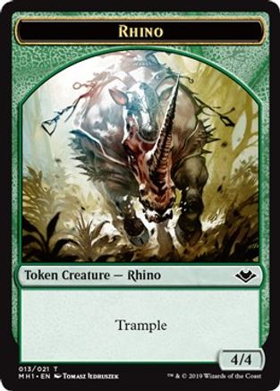 Image of Rhino (013) // Spirit (016) Double-Sided Token [Modern Horizons Tokens]