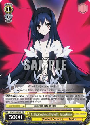 Image of Jet Black Swallowtail Butterfly, Kuroyukihime (AW/S18-E103 TD) [Accel World]