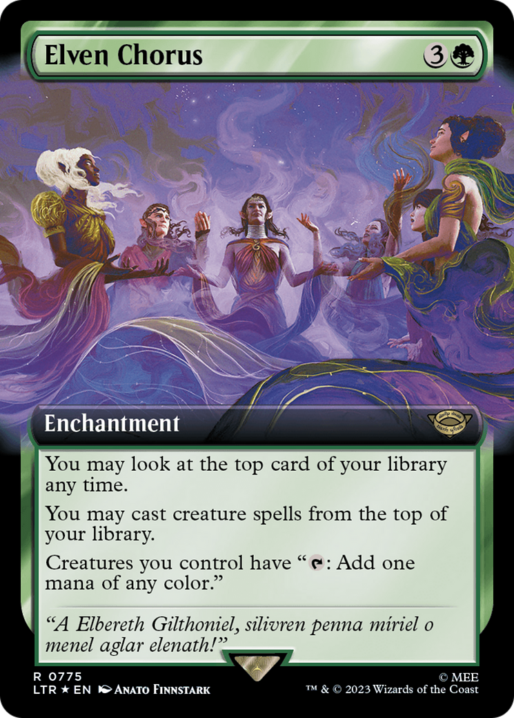 Image of Elven Chorus (Extended Art) (Surge Foil) [The Lord of the Rings: Tales of Middle-Earth]