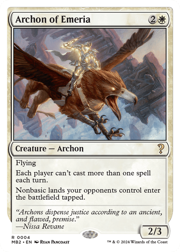 Image of Archon of Emeria (White Border) [Mystery Booster 2]