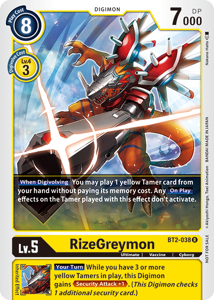 Image of RizeGreymon [BT2-038] (Tournament Pack) [Release Special Booster Ver.1.5 Promos]