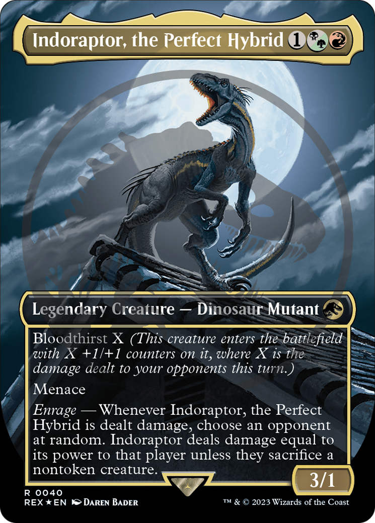 Image of Indoraptor, the Perfect Hybrid (Emblem) (Borderless) [Jurassic World Collection Tokens]
