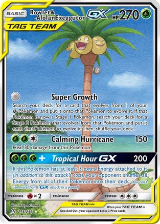 Image of Rowlet & Alolan Exeggutor GX (215/236) [Sun & Moon: Unified Minds]