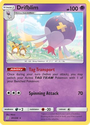Image of Drifblim (81/236) [Sun & Moon: Unified Minds]