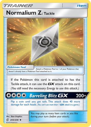 Image of Normalium Z: Tackle (203/236) [Sun & Moon: Unified Minds]