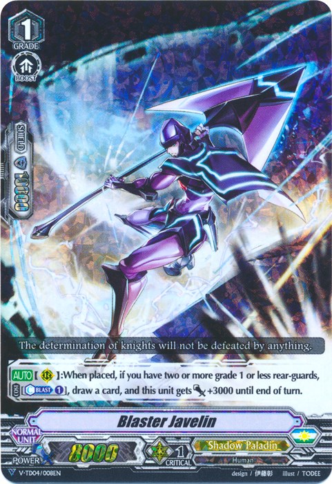Image of Blaster Javelin (Parallel Foil) (V-TD04/008EN) [Ren Suzugamori]