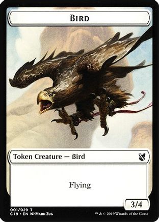 Image of Bird (001) // Sculpture Double-Sided Token (C19-1 // 24) - Commander 2019