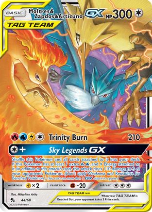 Image of Moltres & Zapdos & Articuno GX (44/68) [Sun & Moon: Hidden Fates]