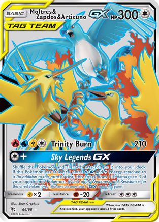 Image of Moltres & Zapdos & Articuno GX (66/68) [Sun & Moon: Hidden Fates]