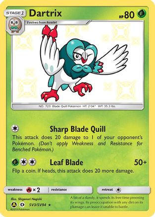 Image of Dartrix (SV3/SV94) [Sun & Moon: Hidden Fates - Shiny Vault]