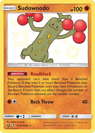 Image of Sudowoodo (SV20/SV94) [Sun & Moon: Hidden Fates - Shiny Vault]