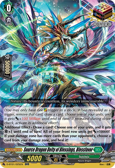 Image of Source Dragon Deity of Blessings, Blessfavor (D-BT01/025EN) [Genesis of the Five Greats]