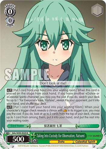 Image of Taking Into Custody for Observation, Natsumi [Date A Live Vol.2]