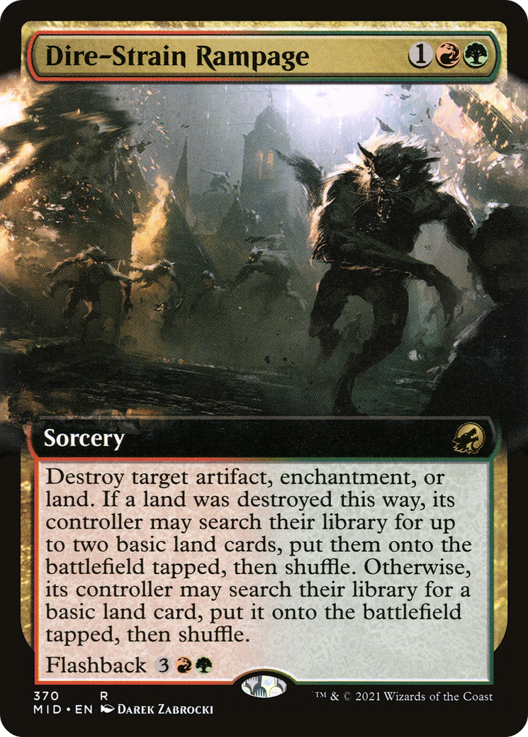 Image of Dire-Strain Rampage (Extended Art) [Innistrad: Midnight Hunt]