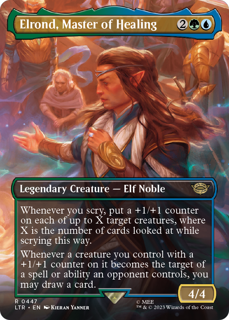 Image of Elrond, Master of Healing (Borderless Alternate Art) [The Lord of the Rings: Tales of Middle-Earth]