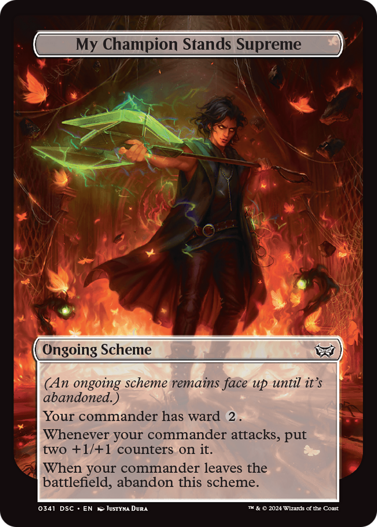 Image of My Champion Stands Supreme (Full Art) [Duskmourn: Archenemy]