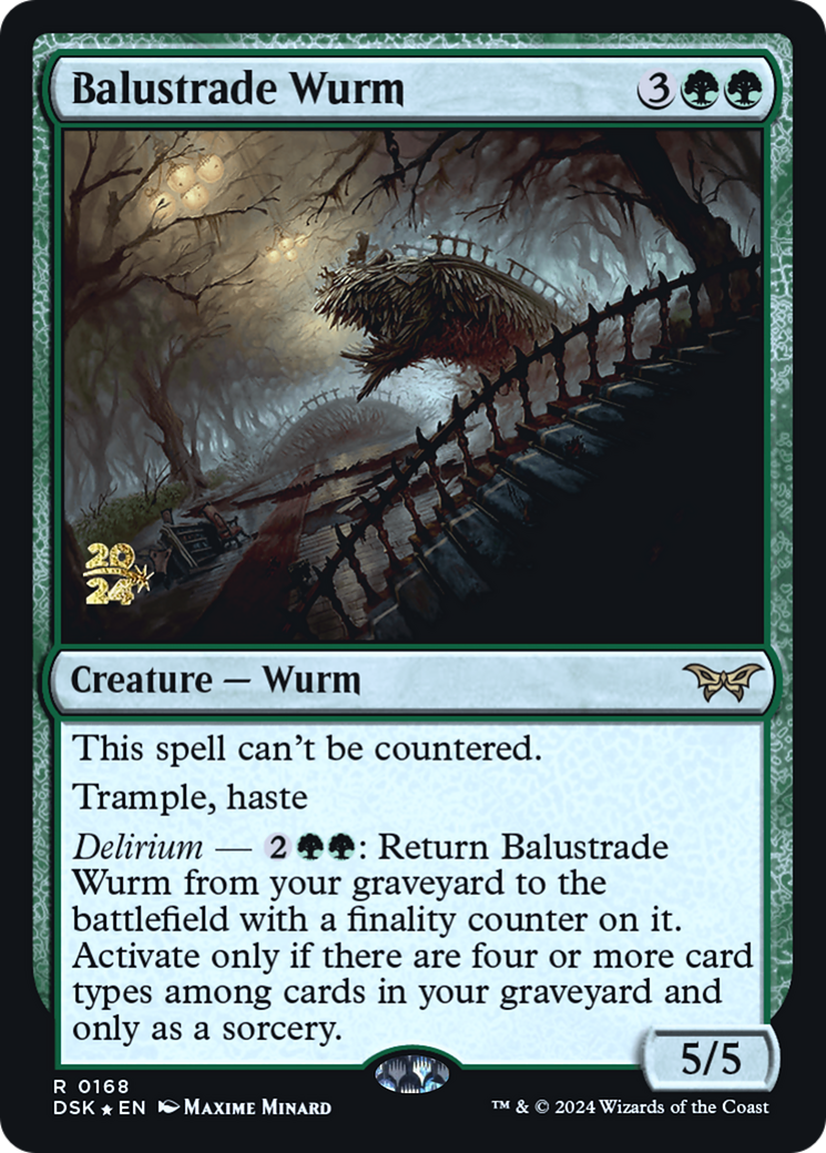 Image of Balustrade Wurm [Duskmourn: House of Horror Prerelease Promos]