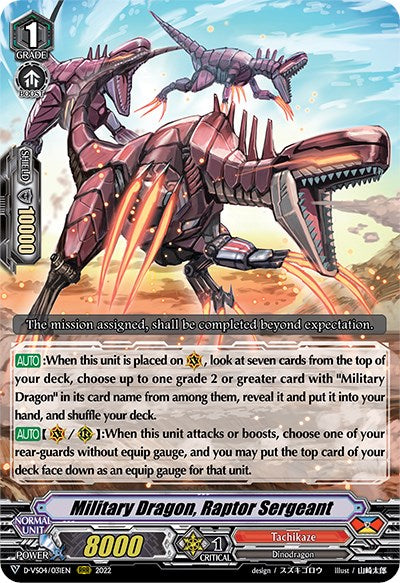 Image of Military Dragon, Raptor Sergeant (D-VS04/031EN) [V Clan Collection Vol.4]