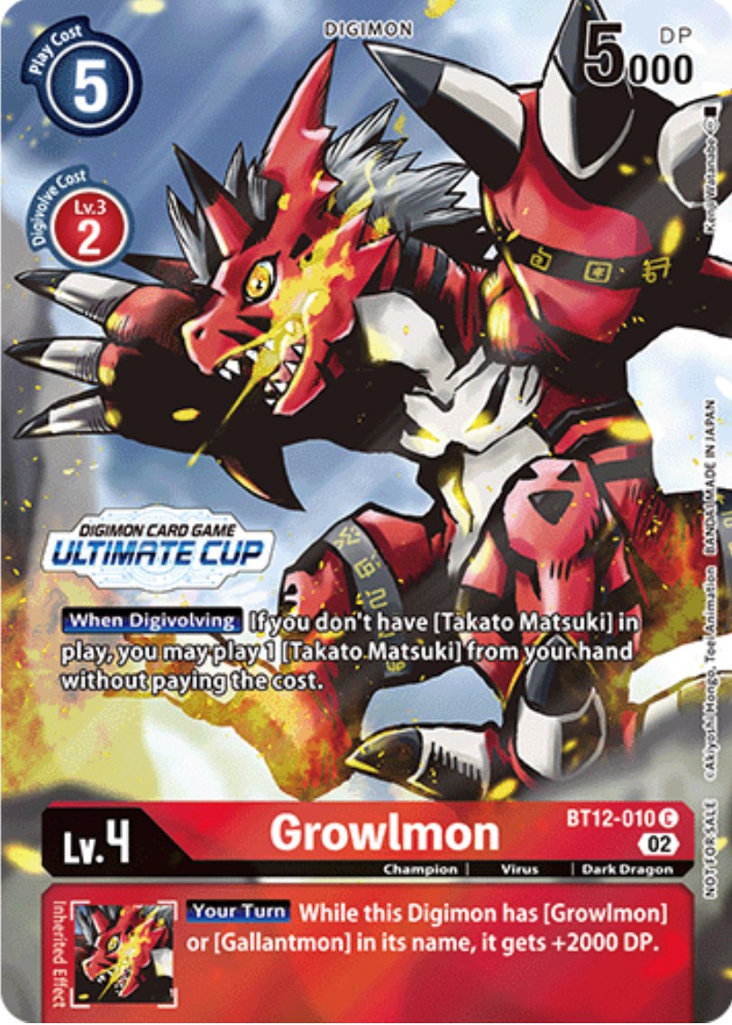 Image of Growlmon [BT12-010] (Ultimate Cup) [Across Time Promos]