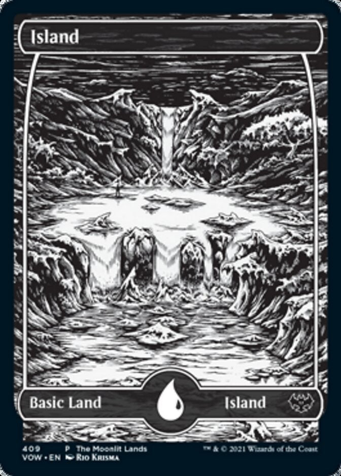 Image of Island (The Moonlit Lands) (Foil Etched) [Innistrad: Crimson Vow Promos]