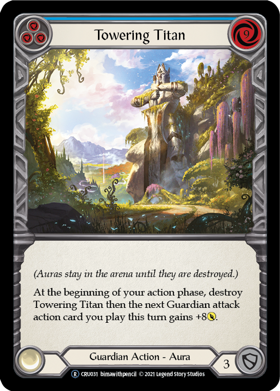 Towering Titan (Blue) [U-CRU031] (Crucible of War Unlimited)  Unlimited Rainbow Foil