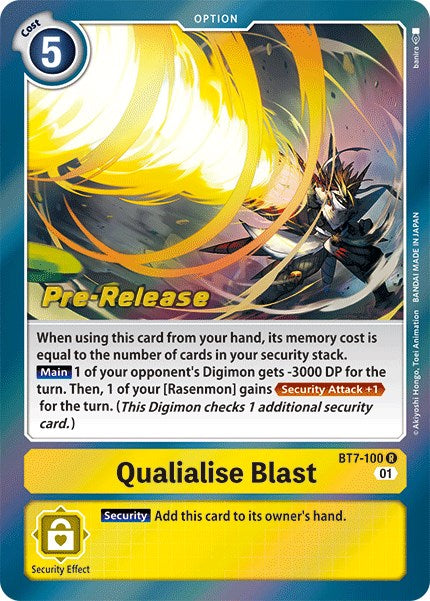 Image of Qualialise Blast [BT7-100] [Next Adventure Pre-Release Cards]